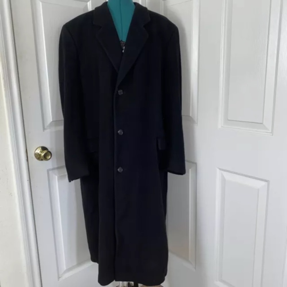 Silver Cloud Mens Black Cashmere Blend Warm Button